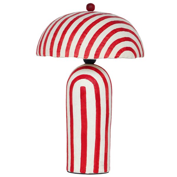 Lampa stolowa o wyrazistej formie z eleganckim profilem w odcieniu bieli